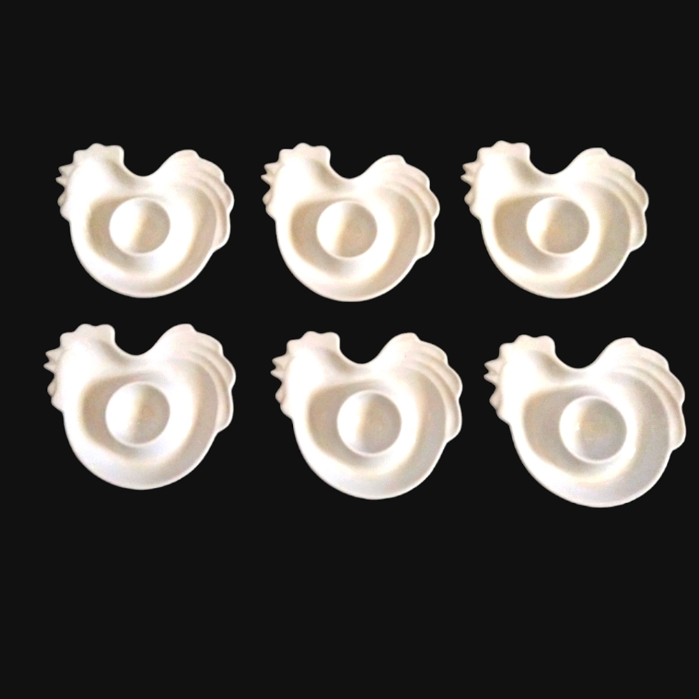 Ceramic Rooster Egg Holders - Set of 6